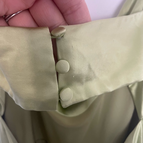 Lulus Flawless Finesse Light Green Satin Cowl Neck Backless Midi Dress - Picture 10 of 11